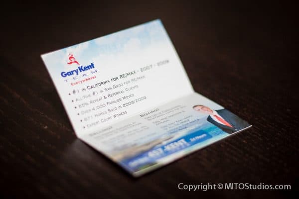 Folded Business Cards for Gary Kent Team, Open