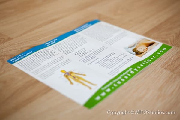 Custom Brochure & Printing for Cassidy's Massage Clinic, "Lymphatic Drainage Massage" TriFold Brochure (Back,Open)