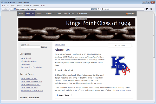 Website Design for KPS94, About