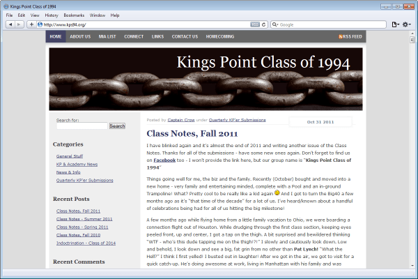 Website Design for KPS94, Homepage