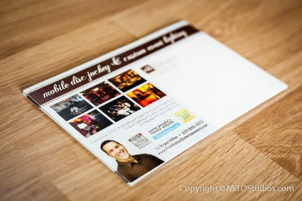 Marketing Postcard for Pro Motion Entertainment (Back)