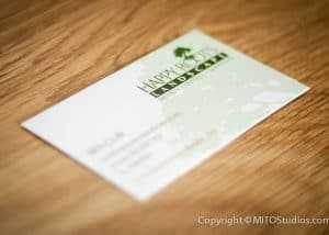 Business Cards for Happy Roots Landscape, Front