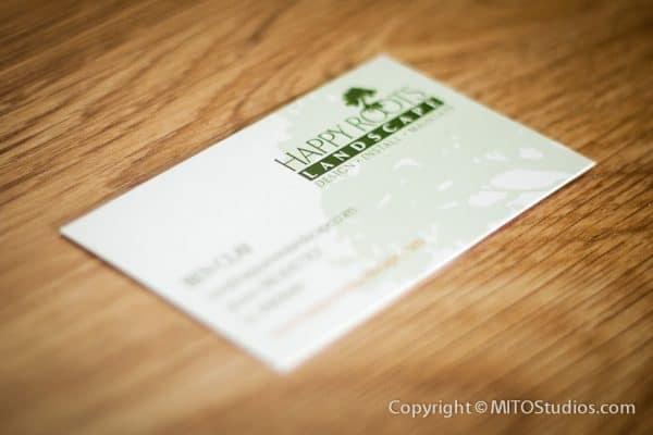 Business Cards for Happy Roots Landscape, Front