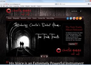 Website Design for Charlie Gange, Homepage