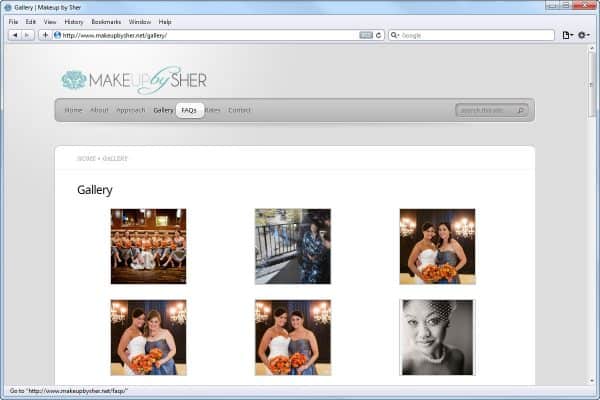 Website Design for Makeup by Sher, Gallery