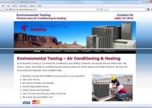 Website Design for Environmental Taming, Homepage