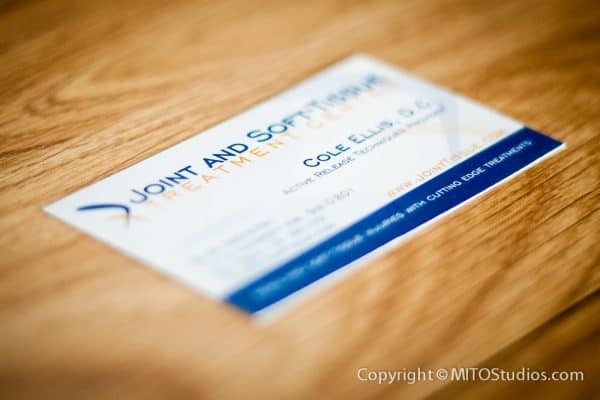 Business Cards for Joint and Soft-Tissue Treatment Center, Back