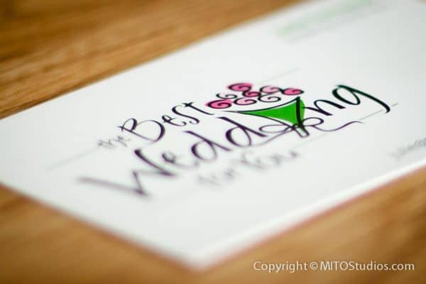 Business Cards for The Best Wedding for You, Front (Close)