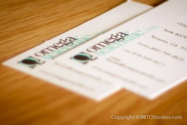 Business Cards for Omega Scientific, Front