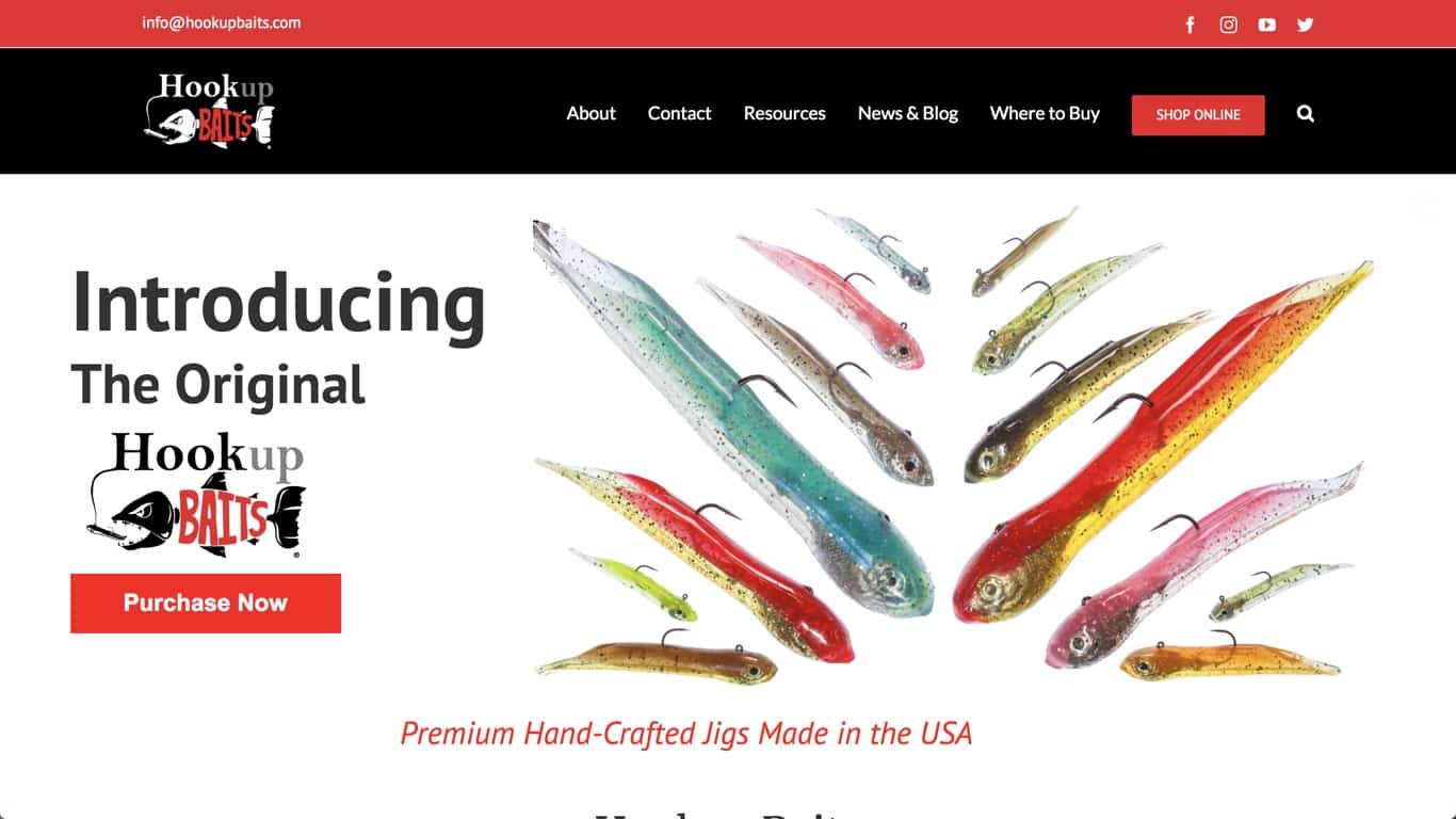 WordPress & E-Commerce Website Design for Hookup Baits in San