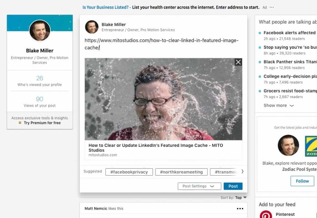 How To Clear Or Update LinkedIn s Featured Image Cache MITO Studios