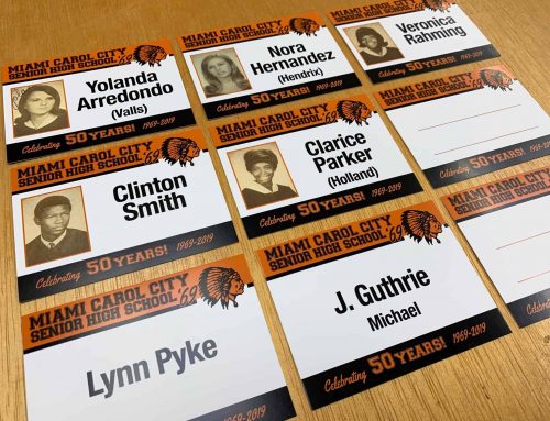 Custom Name Badges, Design & Print for 50th High School Reunion, Carol City High